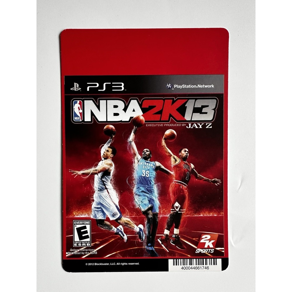 PLAYSTATION 3 NBA 2K13 BLOCKBUSTER VIDEO BACKER CARD 5"X8" NO GAME